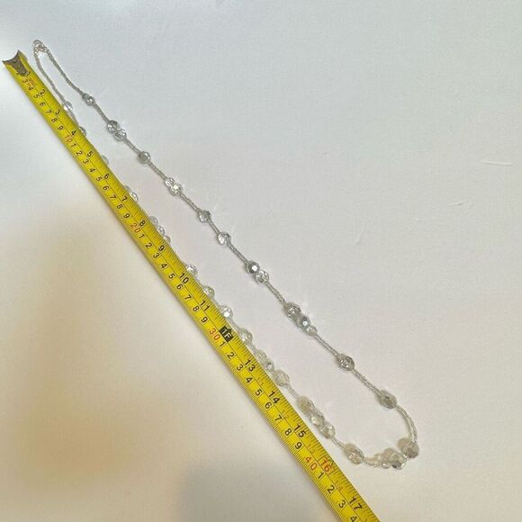 Clear Crystal beaded long necklace - Picture 6 of 7